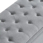 Panca contenitore trapuntata con gambe in legno