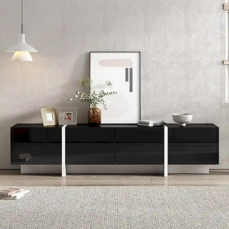 Mobile porta TV lucido da 74,8" con cassetti per TV fino a 80"