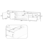 Mobile porta TV lucido da 74,8" con cassetti per TV fino a 80"