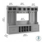 Set completo di mobili da ingresso con appendiabiti e panca portascarpe