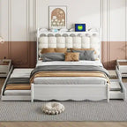 Letto contenitore con 2 cassetti e letto estraibile Twin-XL