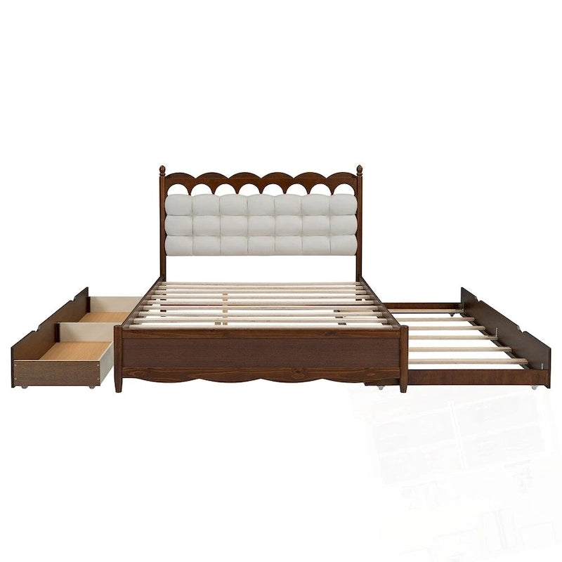 Letto contenitore con 2 cassetti e letto estraibile Twin-XL