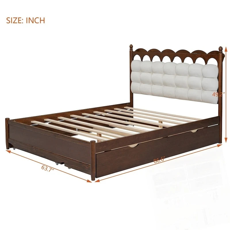 Letto contenitore con 2 cassetti e letto estraibile Twin-XL