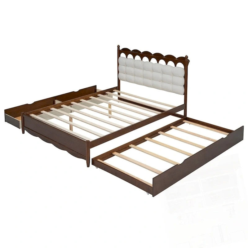 Letto contenitore con 2 cassetti e letto estraibile Twin-XL