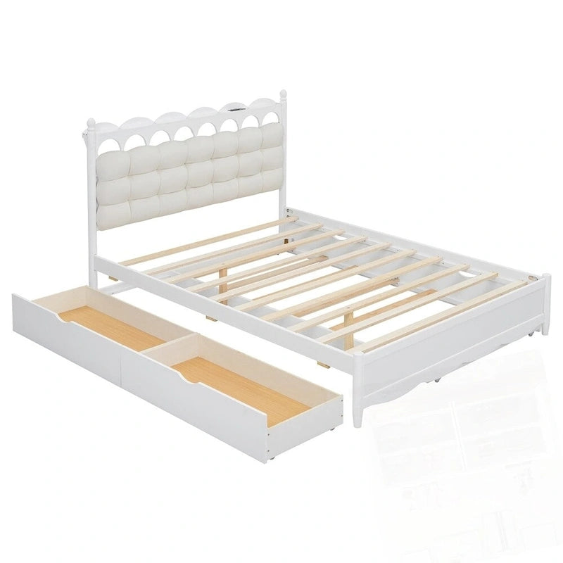 Letto contenitore con 2 cassetti e letto estraibile Twin-XL