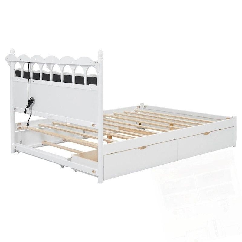 Letto contenitore con 2 cassetti e letto estraibile Twin-XL