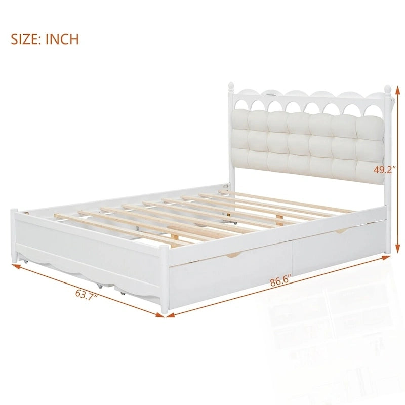Letto contenitore con 2 cassetti e letto estraibile Twin-XL