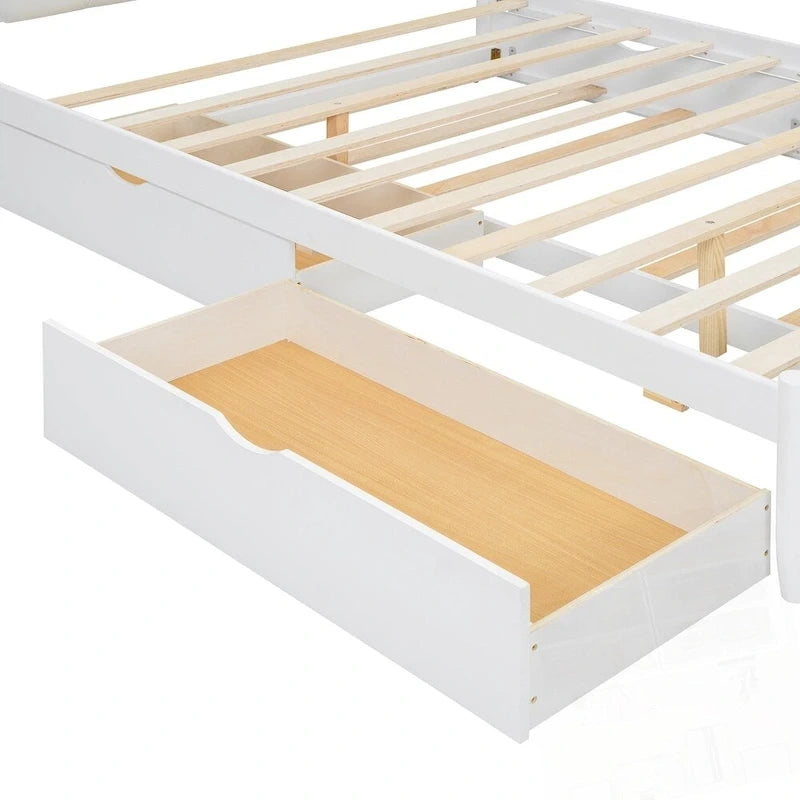 Letto contenitore con 2 cassetti e letto estraibile Twin-XL