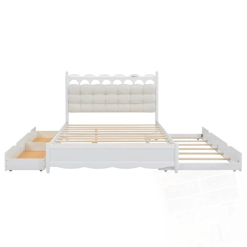 Letto contenitore con 2 cassetti e letto estraibile Twin-XL