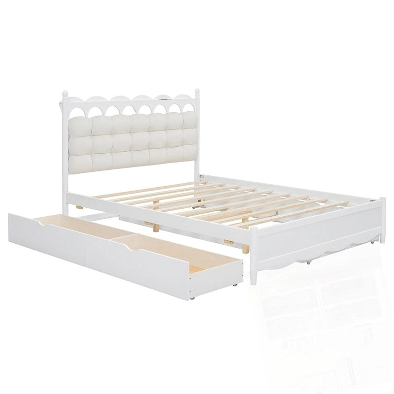 Letto contenitore con 2 cassetti e letto estraibile Twin-XL