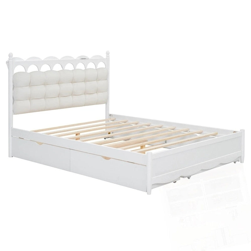Letto contenitore con 2 cassetti e letto estraibile Twin-XL