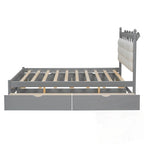 Letto contenitore con 2 cassetti e letto estraibile Twin-XL