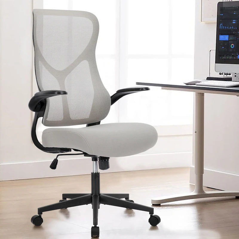 Sedia da Ufficio Ergonomica in Rete con Supporto Lombare e Braccioli Regolabili