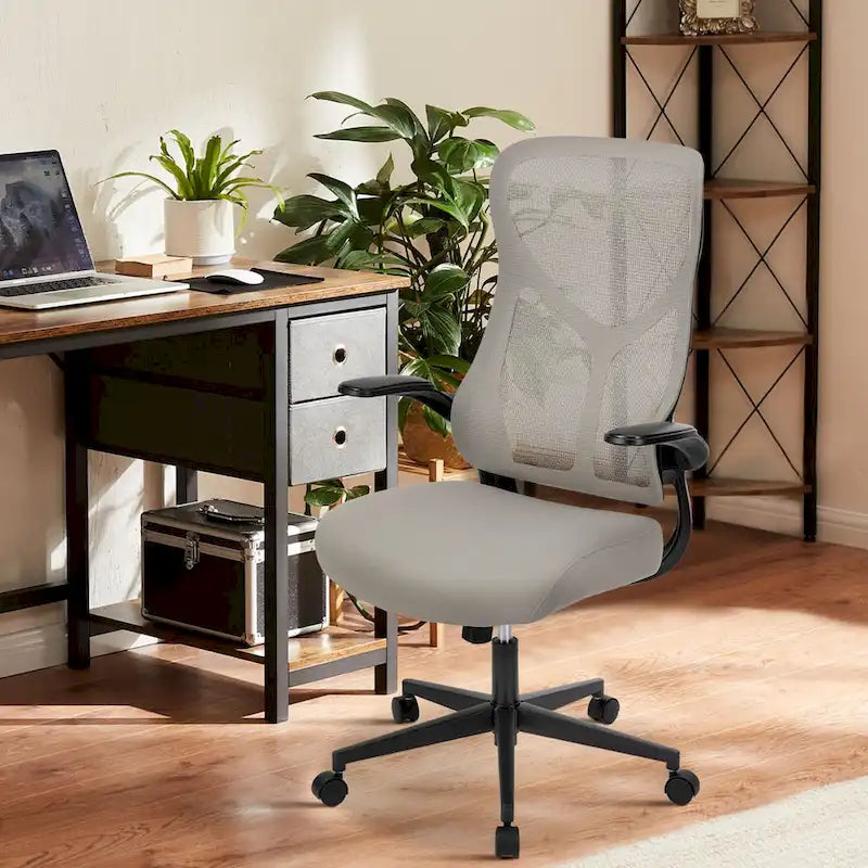 Sedia da Ufficio Ergonomica in Rete con Supporto Lombare e Braccioli Regolabili