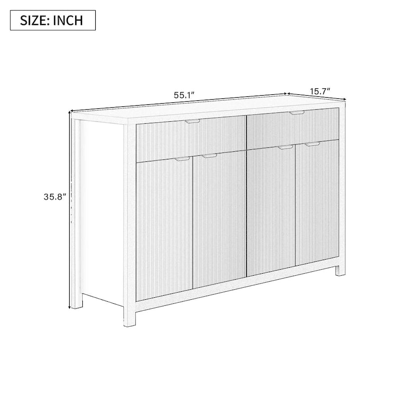 Credenza con cassetti e ripiani regolabili