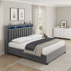 Letto Contenitore con Apertura a Gas e Testiera a LED
