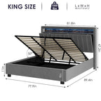 Letto Contenitore con Apertura a Gas e Testiera a LED