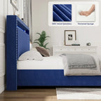 Letto Contenitore con Apertura a Gas e Testiera a LED