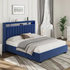 Letto Contenitore con Apertura a Gas e Testiera a LED