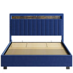 Letto Contenitore con Apertura a Gas e Testiera a LED