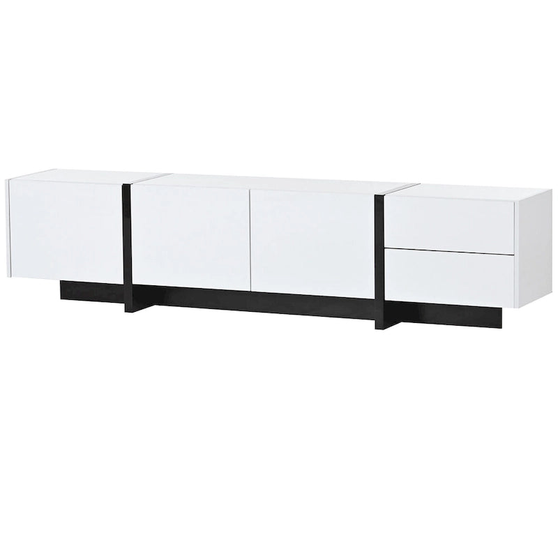 Mobile TV moderno bianco con contenitore per TV fino a 80"