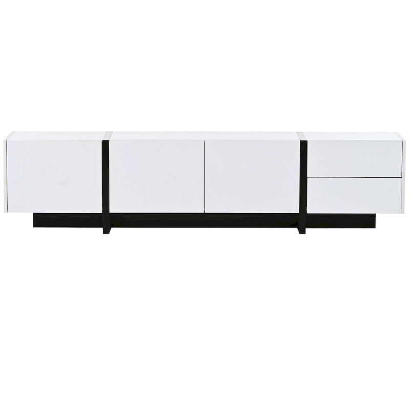 Mobile TV moderno bianco con contenitore per TV fino a 80"