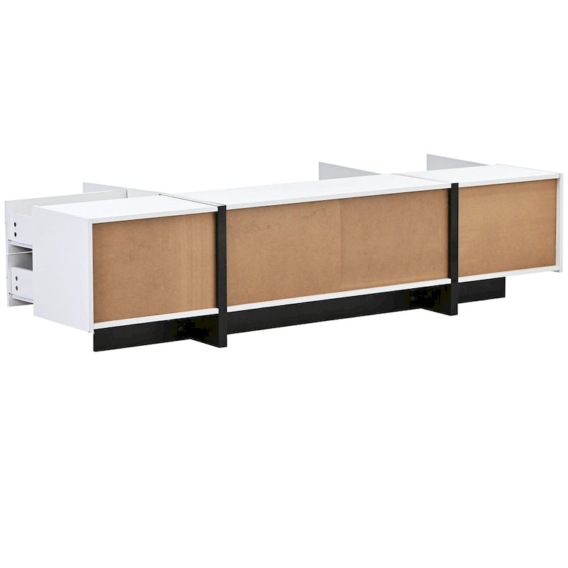 Mobile TV moderno bianco con contenitore per TV fino a 80"