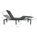 Base regolabile elettrica per letto Twin XL con telecomando – Nero antico