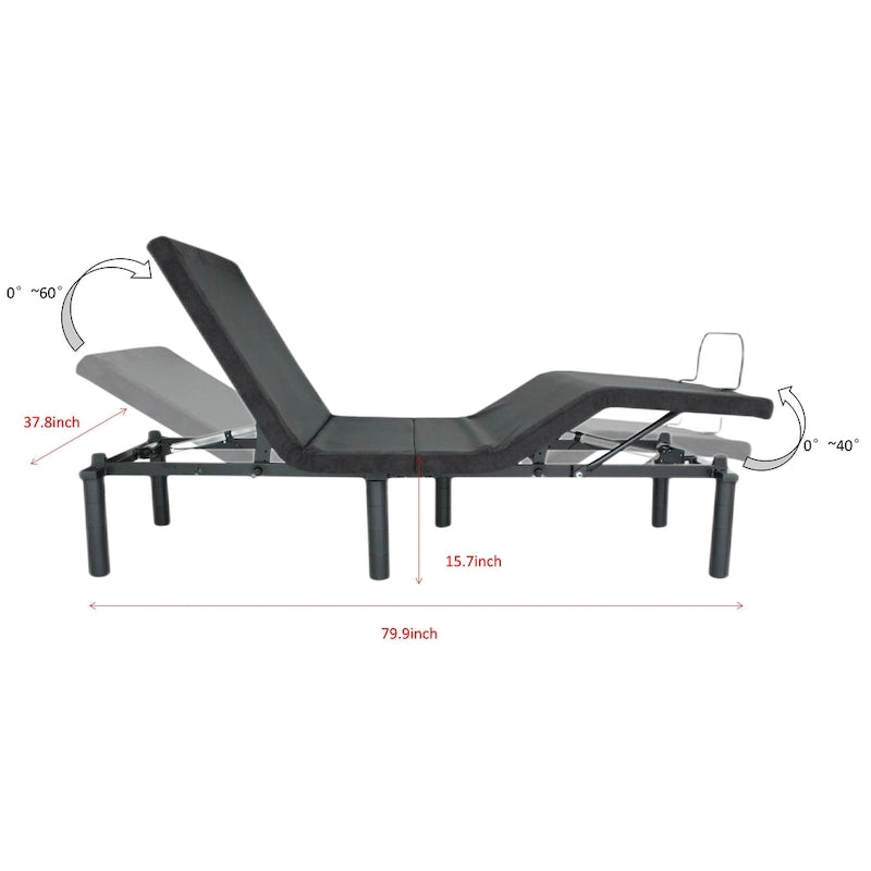 Base regolabile elettrica per letto Twin XL con telecomando – Nero antico