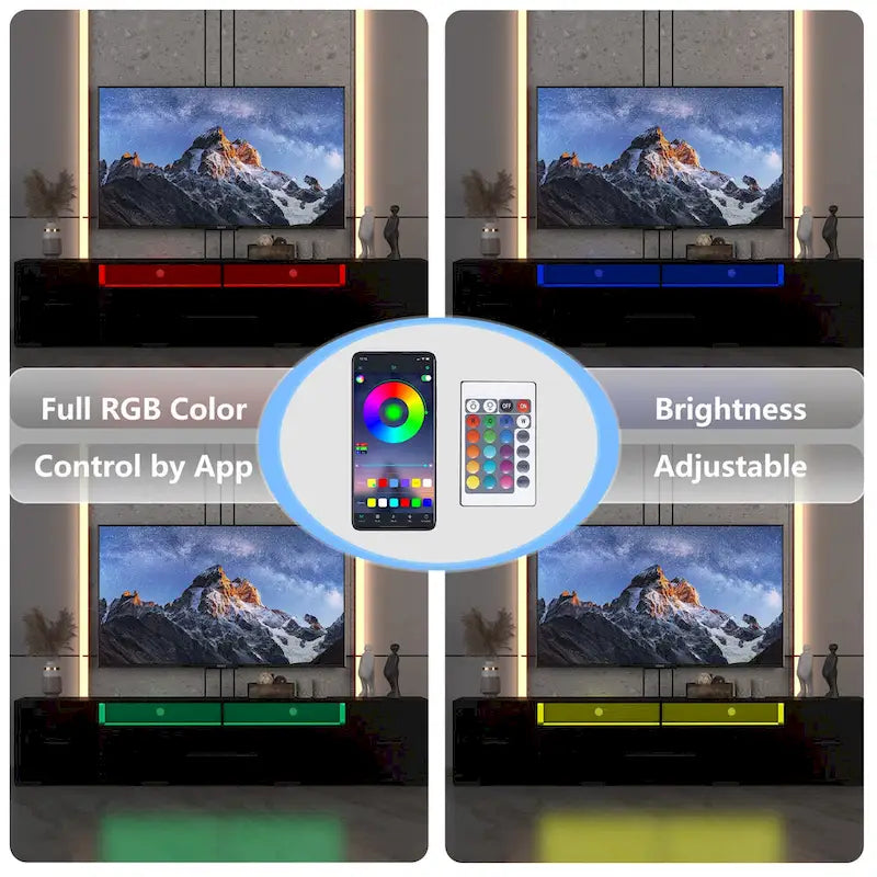 Mobile TV da 83" con Luci LED RGB e Spazio Contenitivo per TV fino a 80"
