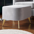 Poltrona Accent in Velluto a Botte Rotonda con Pouf