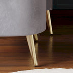 Poltrona Accent in Velluto a Botte Rotonda con Pouf