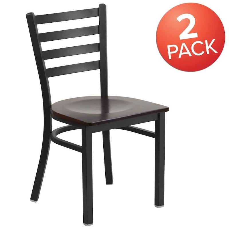 Sedia da pranzo in metallo con schienale a pioli – Set da 2