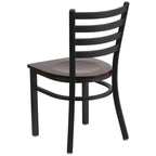 Sedia da pranzo in metallo con schienale a pioli – Set da 2
