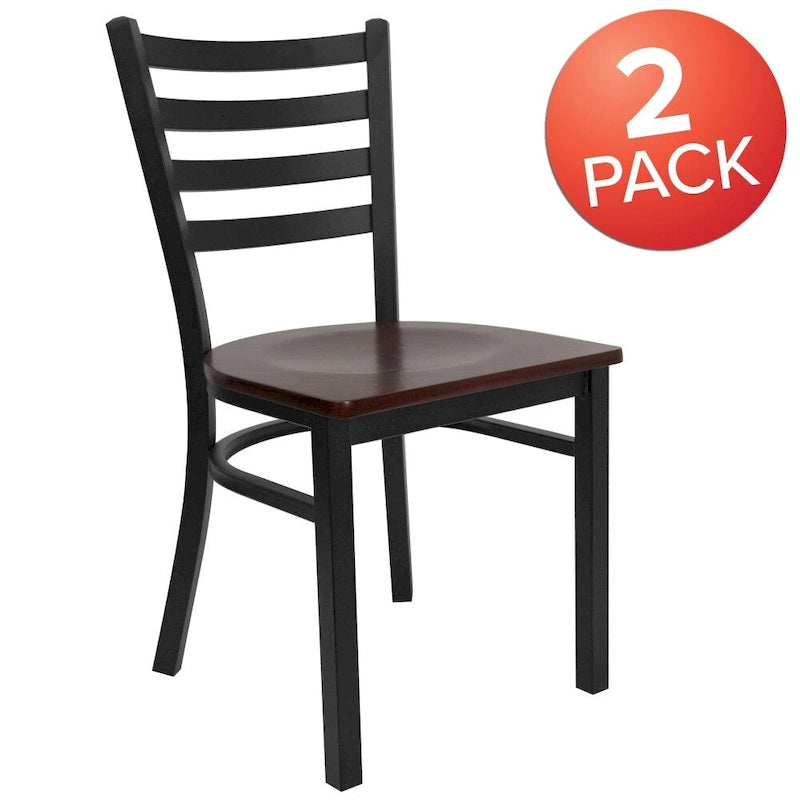 Sedia da pranzo in metallo con schienale a pioli – Set da 2