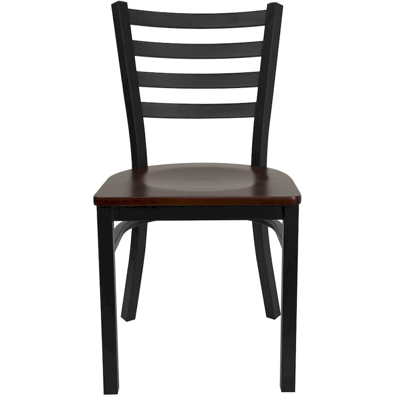 Sedia da pranzo in metallo con schienale a pioli – Set da 2