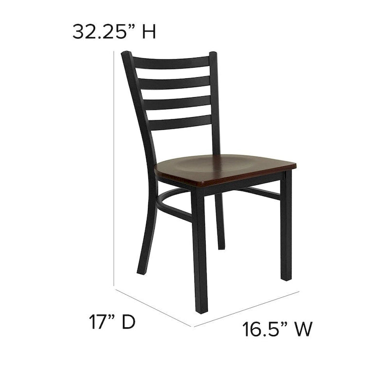 Sedia da pranzo in metallo con schienale a pioli – Set da 2