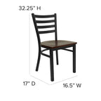 Sedia da pranzo in metallo con schienale a pioli – Set da 2