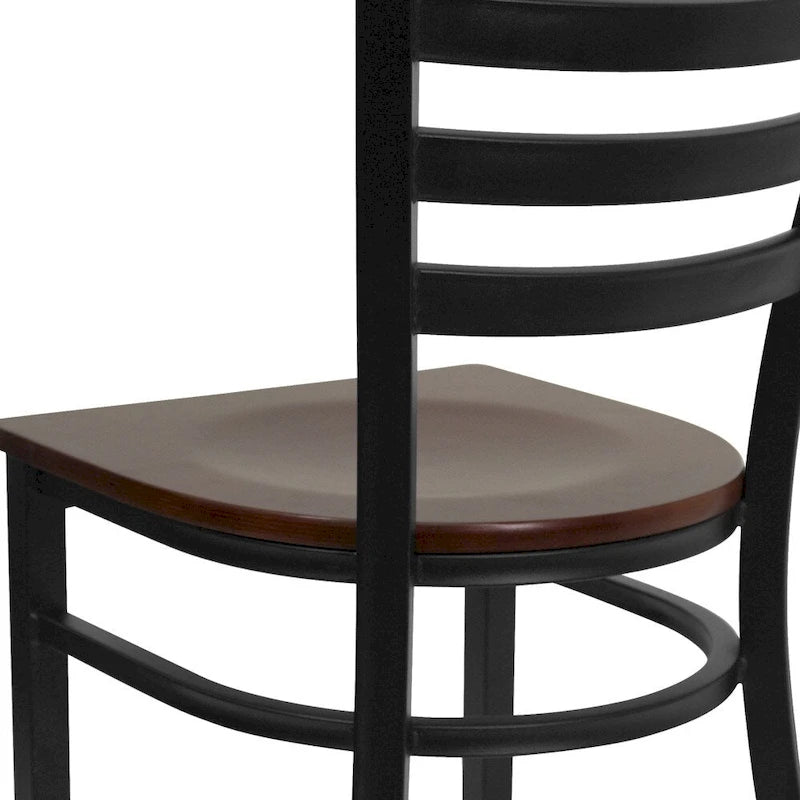 Sedia da pranzo in metallo con schienale a pioli – Set da 2