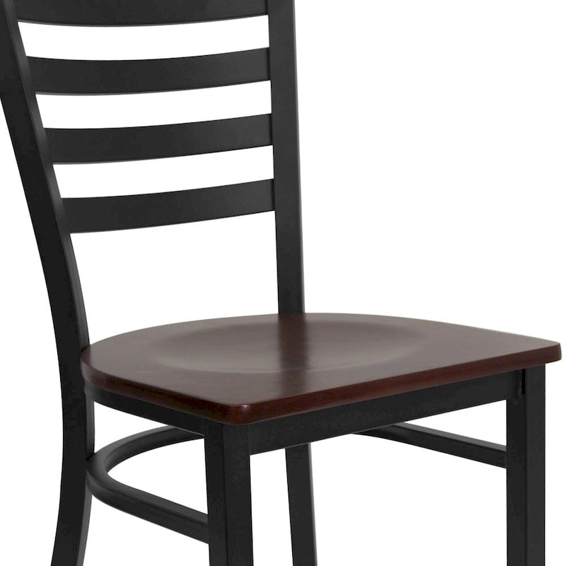 Sedia da pranzo in metallo con schienale a pioli – Set da 2