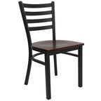 Sedia da pranzo in metallo con schienale a pioli – Set da 2