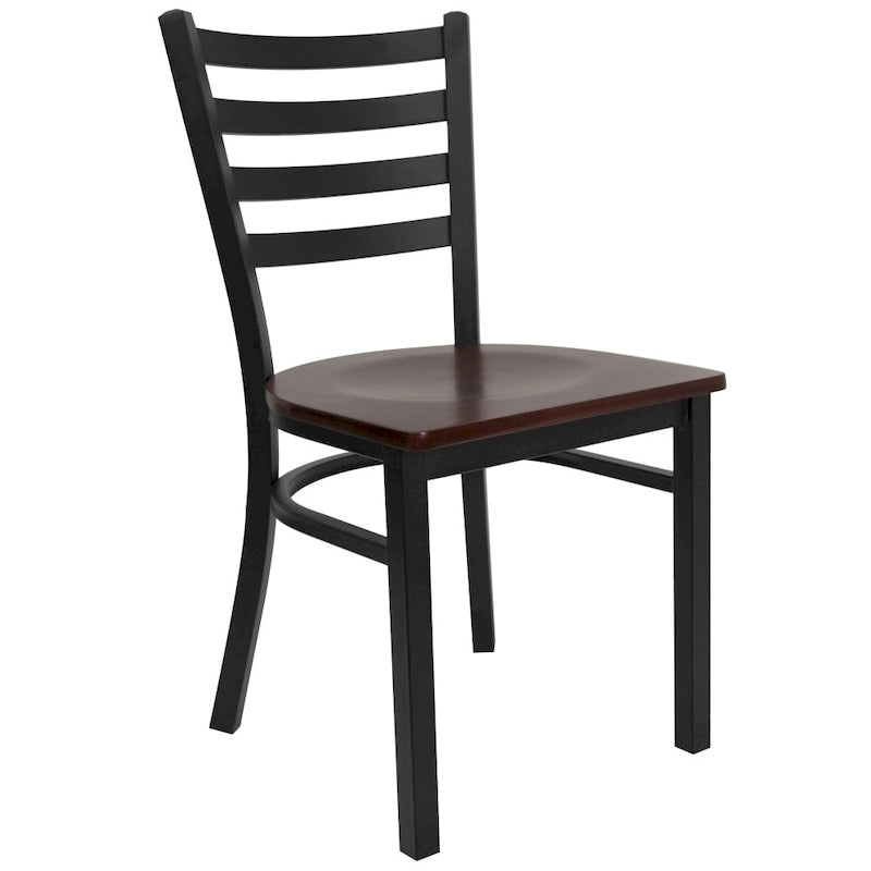 Sedia da pranzo in metallo con schienale a pioli – Set da 2