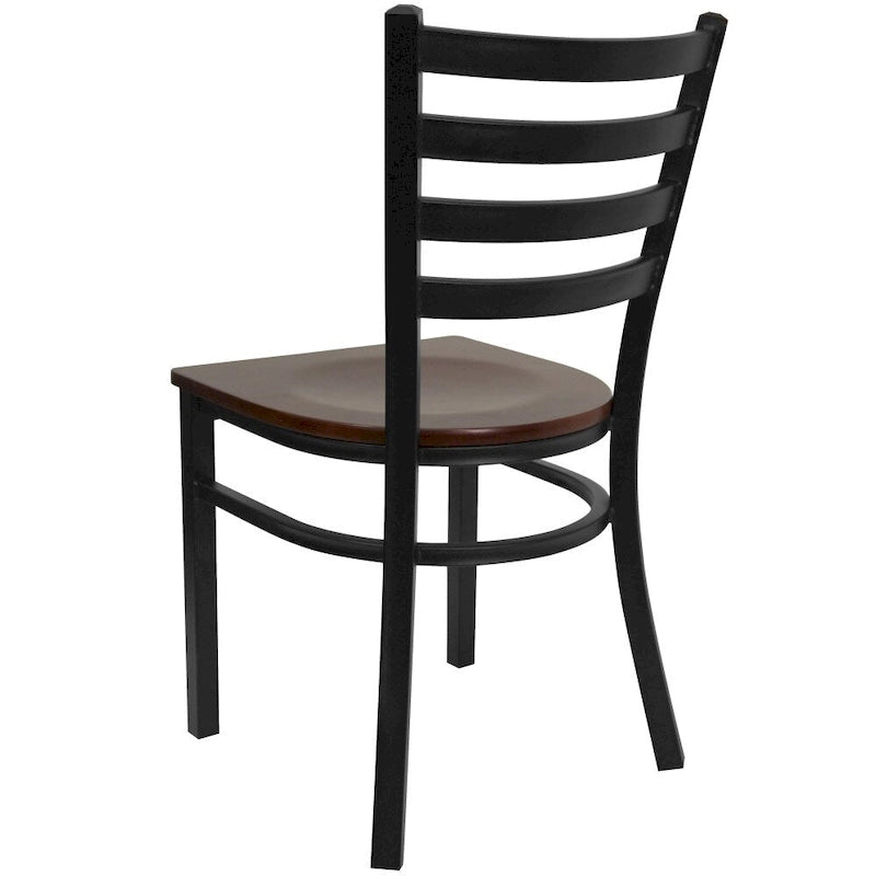 Sedia da pranzo in metallo con schienale a pioli – Set da 2