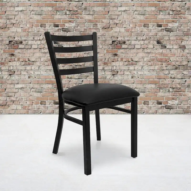 Sedia da pranzo in metallo con schienale a pioli – Set da 2