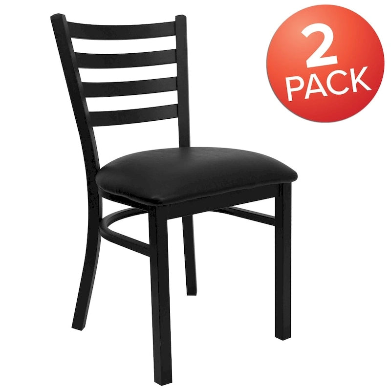 Sedia da pranzo in metallo con schienale a pioli – Set da 2