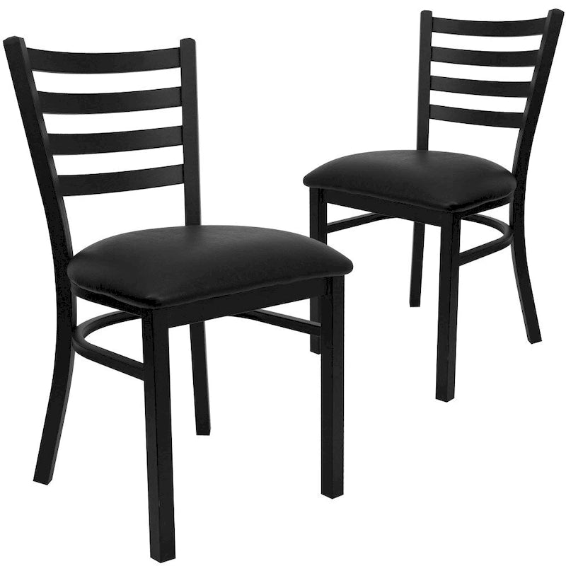 Sedia da pranzo in metallo con schienale a pioli – Set da 2