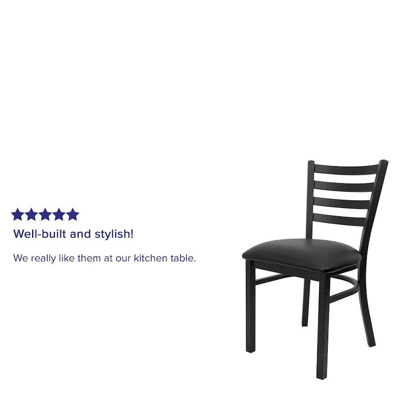 Sedia da pranzo in metallo con schienale a pioli – Set da 2