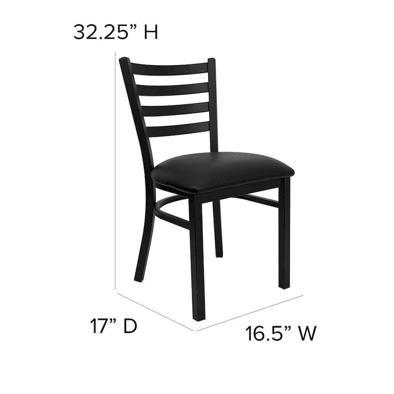 Sedia da pranzo in metallo con schienale a pioli – Set da 2