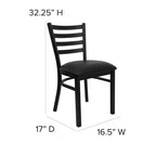 Sedia da pranzo in metallo con schienale a pioli – Set da 2