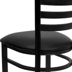 Sedia da pranzo in metallo con schienale a pioli – Set da 2